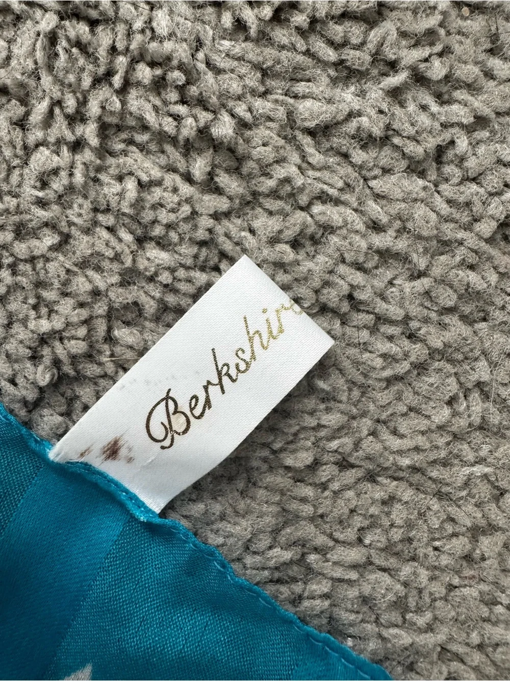 Berkshire Teal Floral Daisy Print Scarf with White and Red Accents